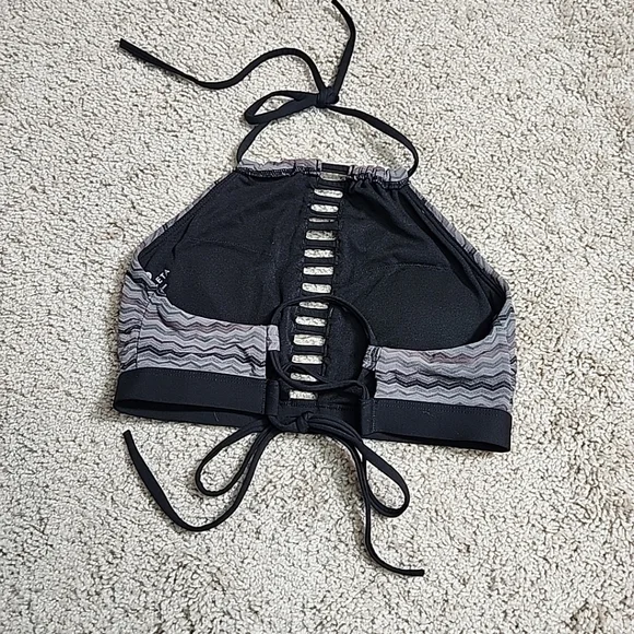 Athleta Jacquard High Neck Ladder Bikini Top Women Small - Picture 3 of 6